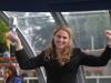 Hayley Moore dramatically combines presenting duties with catching loose horse