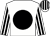 White, Black disc, striped sleeves ()