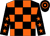 Black and orange check, black sleeves, orange stars, hooped cap (Mr Andrew Polson)