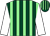 Dark green and light green stripes, white sleeves (Mrs K B Gunn)