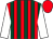 Red and dark green stripes, white sleeves, red cap (Mr Brian Williams)