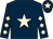 Dark blue, beige star, diamonds on sleeves, dark blue cap, beige star (Masters Stud & Partner)