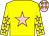 Yellow, pink star, pink stars on sleeves, pink cap, yellow stars (Owen Byrne)