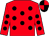 Red, black spots, quartered cap (R Collins)