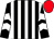BLACK and WHITE stripes, chevrons on sleeves, RED cap (Mr David Armstrong)
