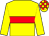 Yellow, red hoop, yellow sleeves, check cap (M F O'Dowd)