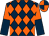 Dark blue & orange diamonds, halved sleeves, quartered cap (Fontstown Syndicate)