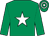 Emerald green, white star, hooped cap (P N Hyland)