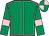 Emerald green, pink seams and armlets, quartered cap (Mr M J Gallagher)