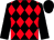 Black & red diamonds, black sleeves & cap (Ed Tynan)
