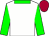 White, green sleeves and collar, claret cap (Mrs John Webber)