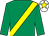 Emerald green, yellow sash, white cap, yellow star (Patrick McLoughney)