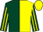 Dark green and yellow (halved), striped sleeves, yellow cap (Mrs M E Moody)