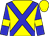 Yellow, blue cross sashes, yellow armlets on blue sle