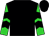 Black, lime sleeves, black chevrons, black cap (Zilla Racing Stables)