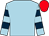 Light blue, light blue & dark blue hooped sleeves, red cap (James G Burns)