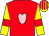 Red, pink heart, red armlets on yellow sleeves, yellow & red striped cap (Tang Ming, Tang Chak Leung, Tang Chak Man & Elaine Tang Wai Ling)