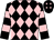 Black and pink diamonds, hooped sleeves (Mr D I Perry)