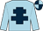 Light blue, dark blue cross of lorraine, quartered cap (Mrs Lorraine Mangan)