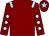 Maroon, light blue epaulets, maroon sleeves, light blue spots, maroon cap, light blue star (Conchar Flannigan Campbell)