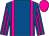 Royal blue, dayglo pink braces, royal blue and dayglo pink striped sleeves, dayglo pink cap (Mr Justus Van Wyk)