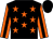 Black, orange stars, black stripe on orange sleeves, black cap (Cesar Alcala)