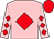 Pink, red diamond, diamonds on sleeves, red cap (Stephen Haughey & Michael P O'Toole)