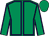 Emerald green, purple seams, emerald green cap (Angel Partnership)