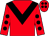 Red, black chevron, red sleeves, black spots and spots on cap (Bell Bridge Racing)