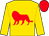 Gold, red lion, red hoop on sleeves, red cap (Auricchio And Jacobson Llc/radon)