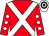 Red, white cross belts, red sleeves, white spots, white and black hooped cap (Mr A J Norman)