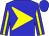 Blue, yellow arrow head, yellow stripe on sleeves (Frankie Davis)