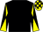 Black, black and yellow diabolo on sleeves, yellow and black check cap (B Barr)