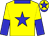 Yellow, blue star, collar and cuffs, halved sleeves, yellow cap, blue star and peak (Messrs P T Zeeman & T F Zeeman)