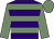 Purple, sea green hoops, sea green sleeves and cap (The Mumbo Jumbos)