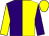 Purple and yellow (halved), sleeves reversed, yellow cap (Mr T White)