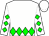 White, green diamond belt, green diamonds on sleeves, white cap (Michael Merryman)