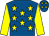 Royal blue, yellow stars, sleeves and stars on cap (The Swing Along Partnership)