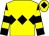 Yellow, black triple diamond, black and yellow hooped sleeves, yellow cap, black diamond (Belstane Racing Partnership)