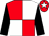 Red and white (quartered), black sleeves, red cap, white star (The Rate Chasers)