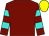 Bright yellow, turquoise hoops on sleeves, yellow cap (Lake Lonely Racing)