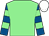Light green, royal blue and light green hooped sleeves, white cap (Mr John Westwood)