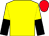 Yellow, black halved sleeves, red cap (Mr I A Duncan)
