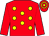 Red, yellow spots, red sleeves, hooped cap (Unlikely Alliance Syndicate)
