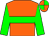 Orange, green hoop and sleeves, quartered cap (Elegant Line Stud (nom: Mr & Mrs V Soru))