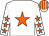 White, orange star, orange stars on sleeves, striped cap (Noel Duncan)