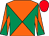 Emerald green & orange diabolo, red cap (Carl Beame)