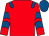 Red, royal blue epaulets, chevrons on sleeves, royal blue cap (A J Suited & Gute Freunde Partnership)