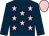 Dark blue, pink stars, dark blue sleeves, pink cap (Brendan Guthrie Snr & B Guthrie Jnr)