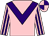 Pink, purple chevron, striped sleeves, quartered cap (Mr Gareth Maule)